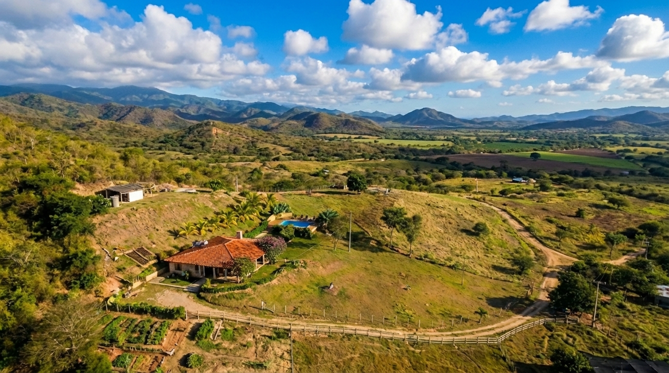 Vista aérea de la finca